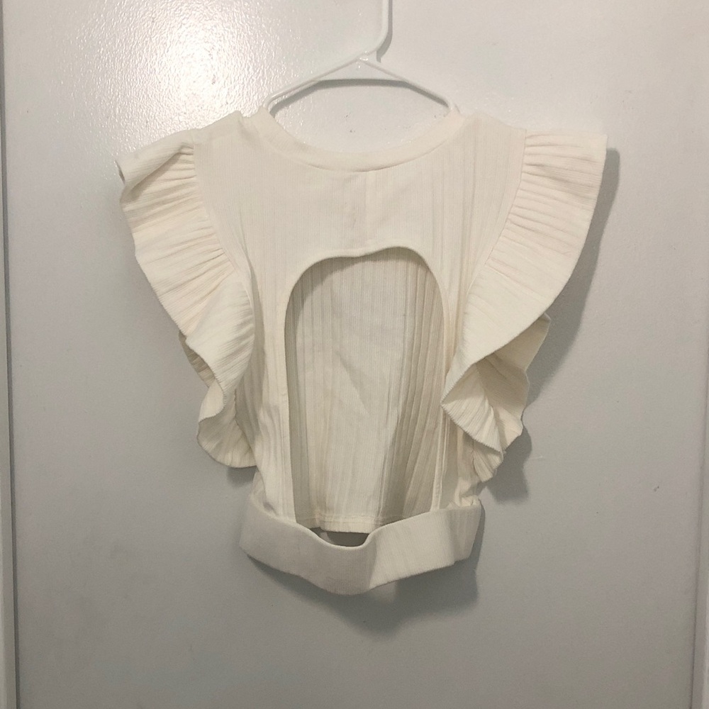 Mittoshop Cream Ribbed Knit Top - Picture 4 of 6